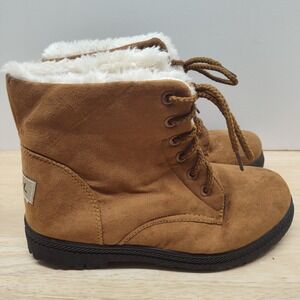 SQL Brown Suede Fur Lined Boots Size 38 US Size 7
